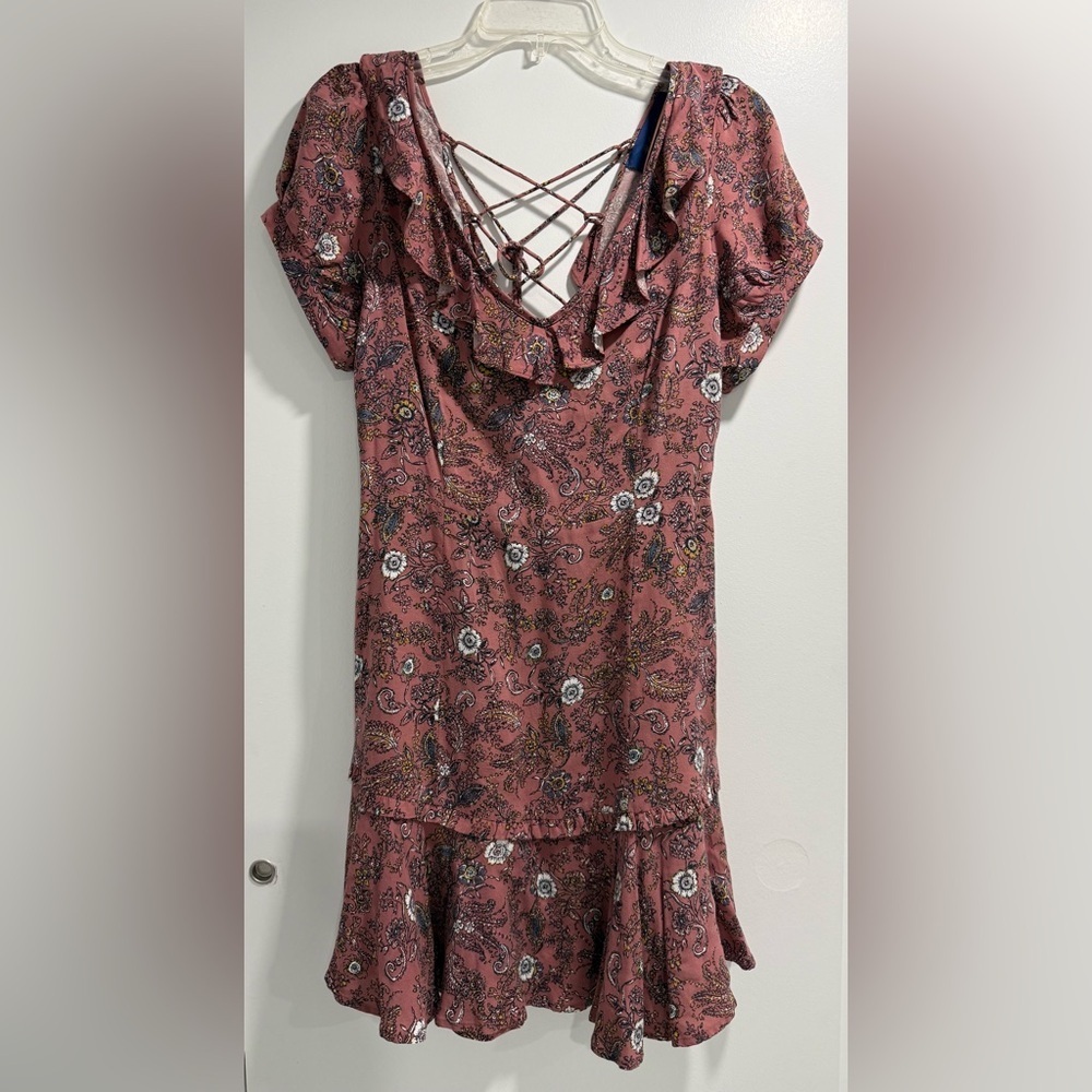 Blue Rain Womens Dress Pink Floral Size M 100% Rayon - Picture 2 of 11